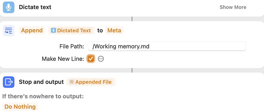 How can I format “appended text” action as a markdown bullet list item ...