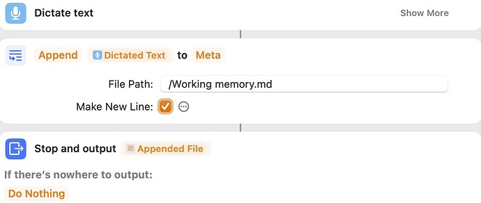 Working memory shortcut