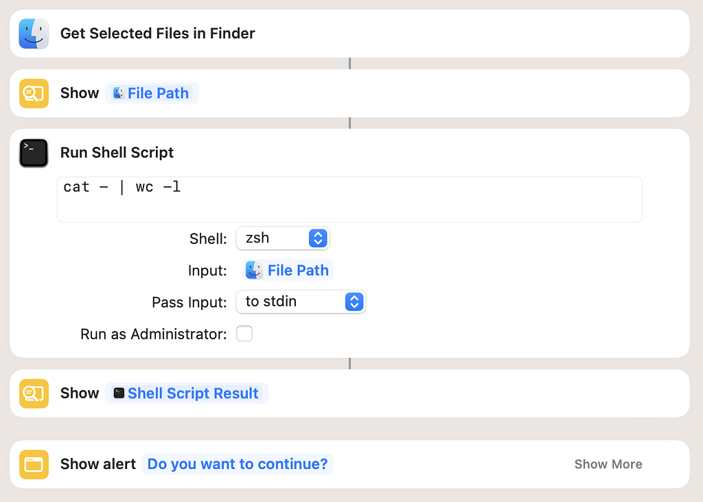 How To Pass All Values From A List To Run Shell Script Action 