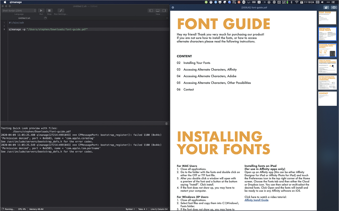 Script to generate a quick look based on a file path (URL format