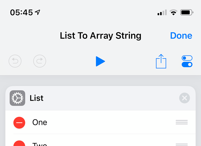 List to Array String