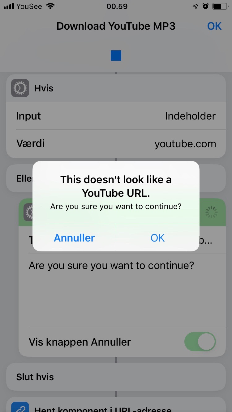 Siri Shortcut to download youtube video as audio - Shortcuts